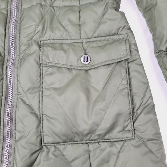 Columbia Women's Green Quilted Hooded Fur Puffer Parka Jacket Size S - Picture 5 of 15